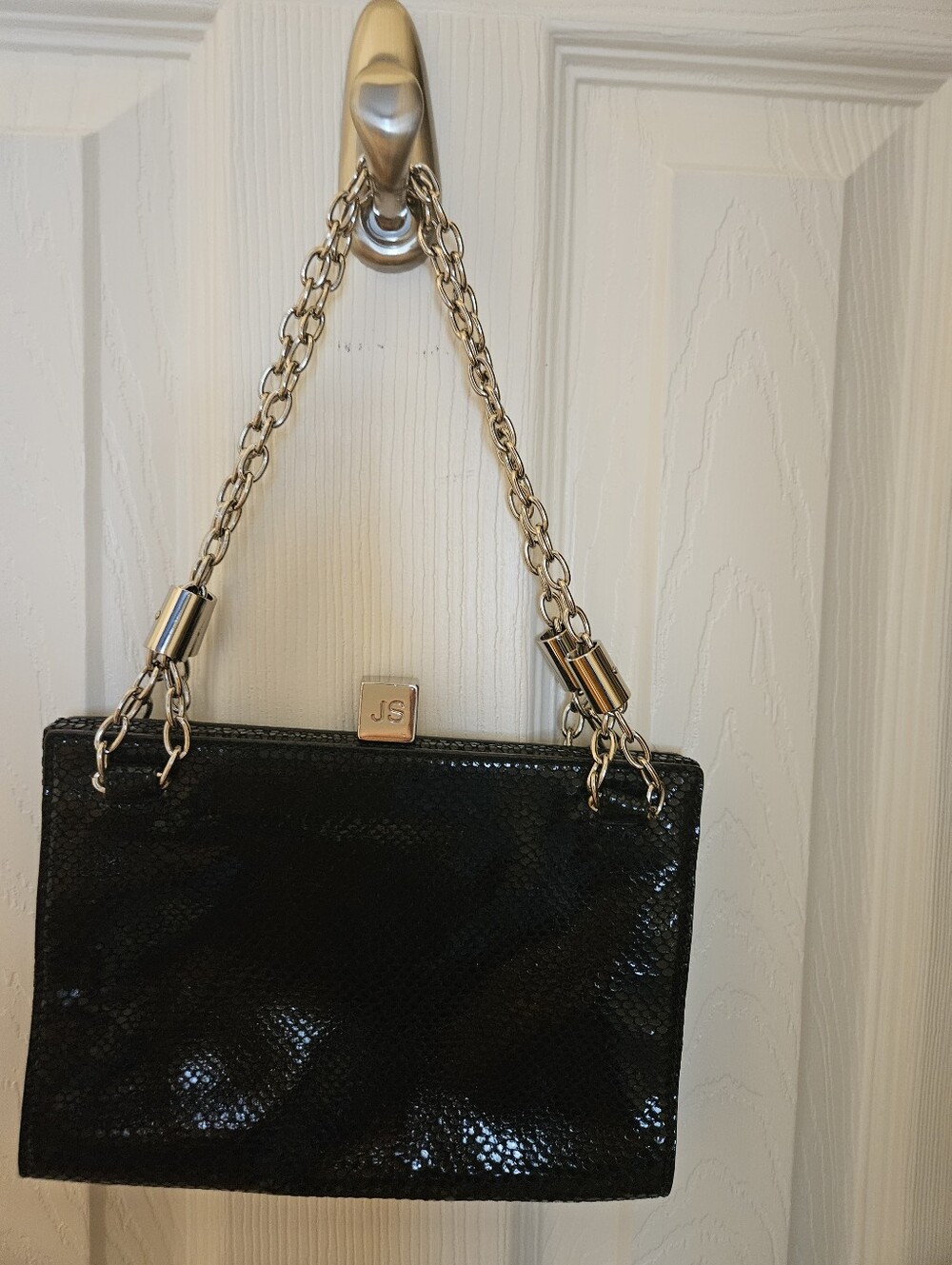 Jill Stuart Black Chain-Handle Evening Bag